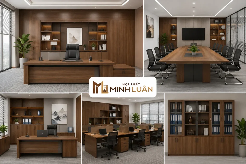 Nội Thất Văn Phòng bằng gỗ tạo không gian làm việc sang trọng và chuyên nghiệp