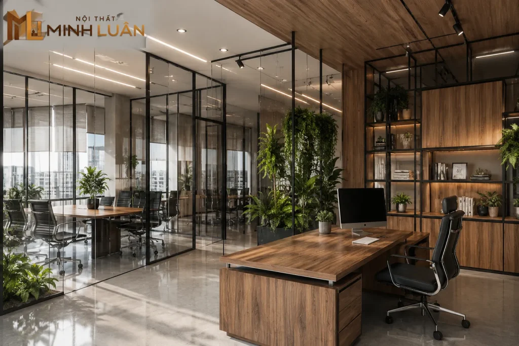 Nội thất gỗ văn phòng được thiết kế hướng đến công năng và sự chuyên nghiệp