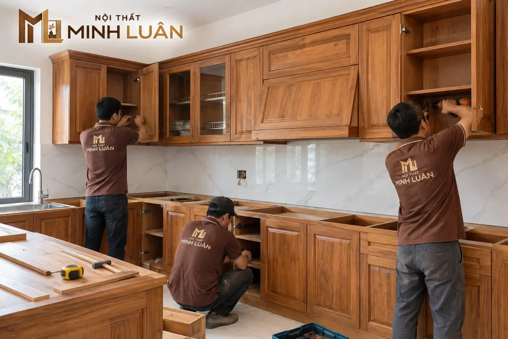 Nội thất gỗ thiết kế theo yêu cầu giúp tận dụng hiệu quả diện tích căn phòng