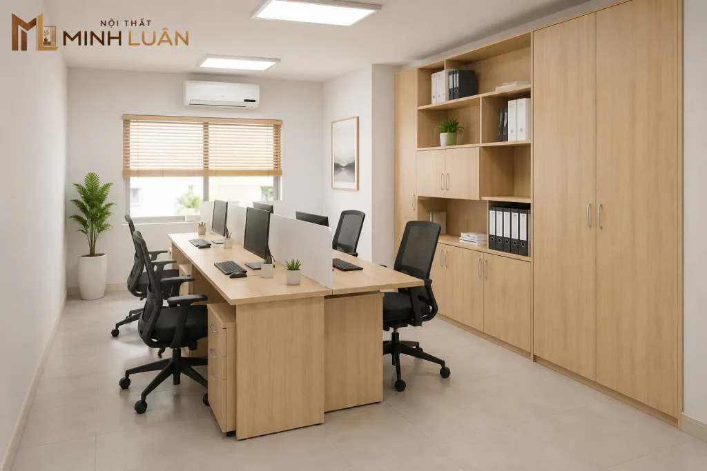Thiết kế Nội Thất Văn Phòng bằng gỗ cho không gian diện tích nhỏ
