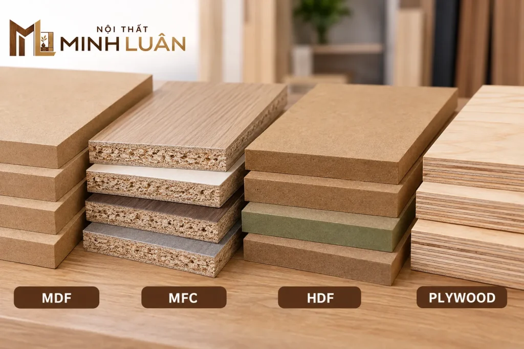Nên Chọn Gỗ Tự Nhiên Hay Gỗ Công Nghiệp? Ưu Nhược Điểm 5 Gỗ công nghiệp được sản xuất dưới dạng tấm với nhiều chủng loại và đặc tính khác nhau