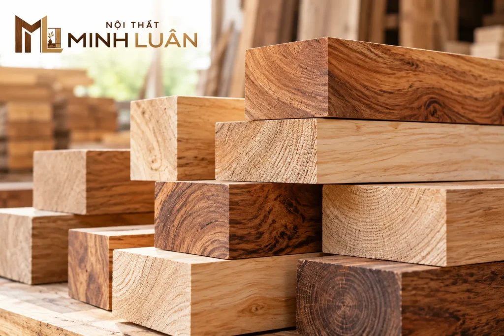 Nên Chọn Gỗ Tự Nhiên Hay Gỗ Công Nghiệp? Ưu Nhược Điểm 3 Gỗ tự nhiên nổi bật với màu sắc và đường vân riêng biệt của từng tấm gỗ