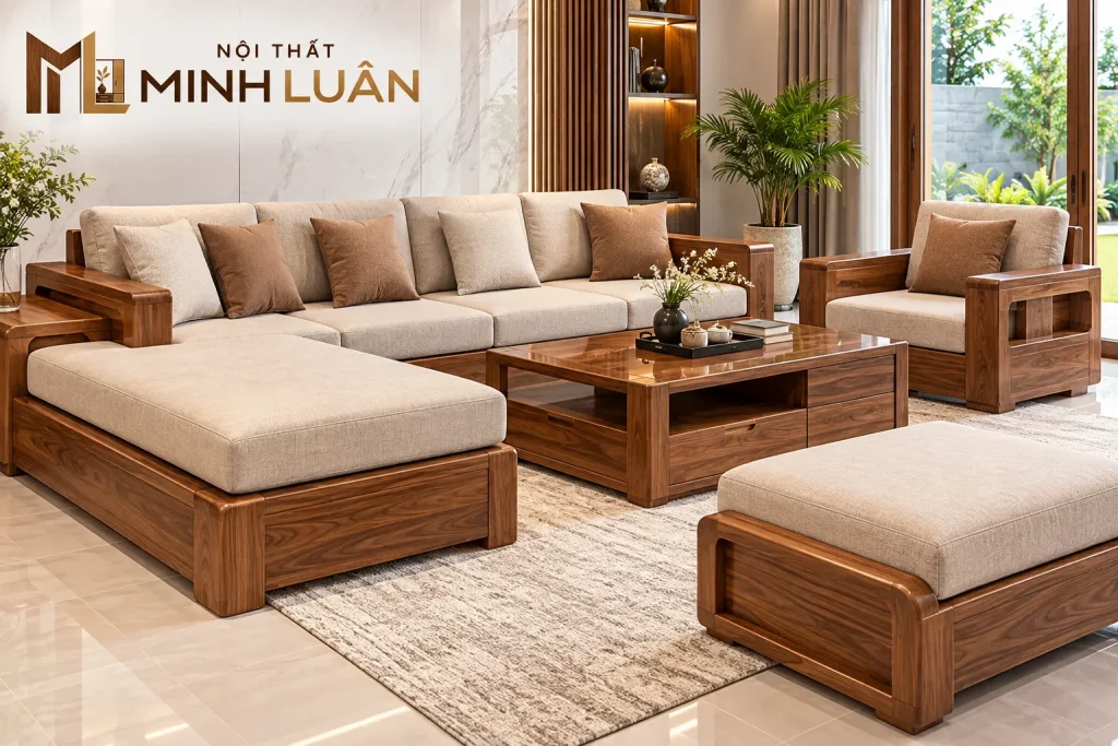 Đây là dòng sản phẩm kết hợp vẻ đẹp của khung gỗ với sự mềm mại của đệm.
