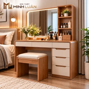 Bàn Trang Điểm Gỗ Hiện Đại Có Gương
