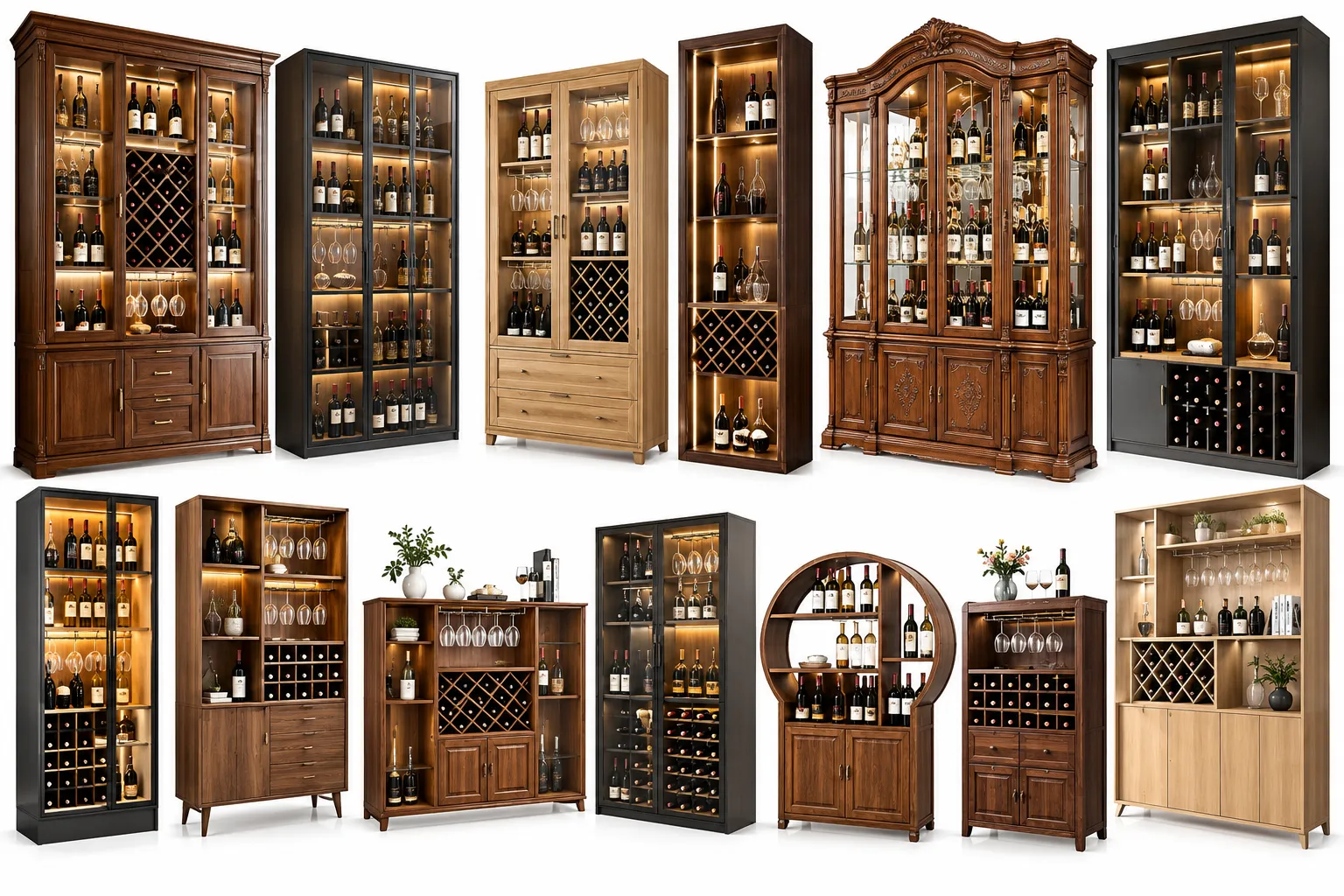 Các mẫu tủ rượu đẹp với nhiều kiểu dáng và chất liệu