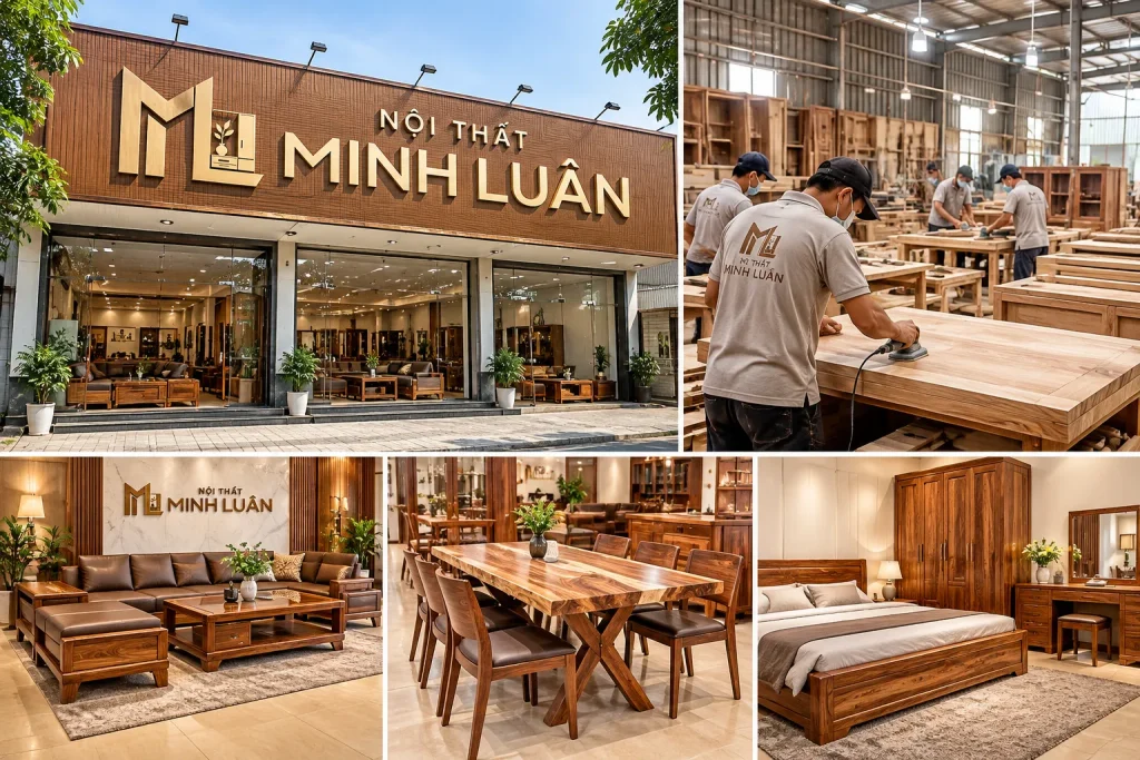 Cửa hàng Nội thất Gỗ Minh Luân là đơn vị chuyên thiết kế, sản xuất và thi công nội thất bằng gỗ tự nhiên và gỗ công nghiệp